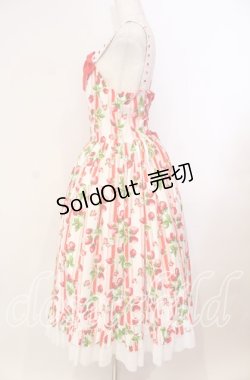 画像4: heavenlygarden / イチゴ編み上げジャンパースカート  シロ×アカ O-25-11-03-009-LO-OP-IG-OS