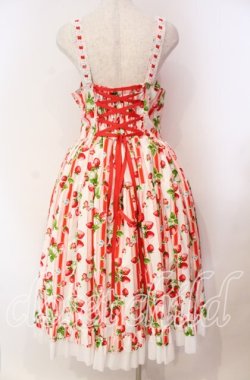 画像5: heavenlygarden / イチゴ編み上げジャンパースカート  シロ×アカ O-25-11-03-009-LO-OP-IG-OS