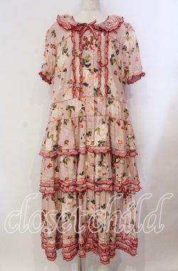 画像1: PINK HOUSE / ストロベリーローズプリントワンピース  ピンク オンラインストア限定 O-25-11-03-016-LO-OP-IG-OS