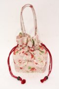 PINK HOUSE / リボン付き巾着  いちご柄ピンク O-25-11-03-004-LO-BG-IG-OS