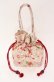 画像1: PINK HOUSE / リボン付き巾着  いちご柄ピンク O-25-11-03-004-LO-BG-IG-OS (1)