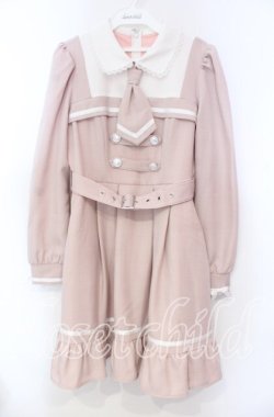 画像1: DearMyLove / 探偵ネクタイワンピース M ピンク O-25-11-04-032-EL-OP-OW-OS