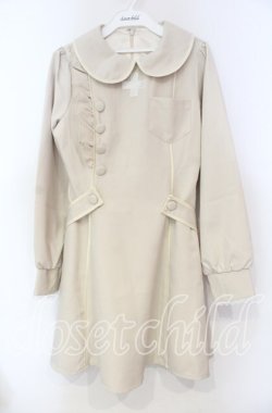画像1: DearMyLove / パイピングフリルナースワンピース M ベージュ O-25-11-04-033-EL-OP-OW-OS