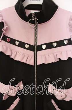 画像2: DearMyLove / フリルたっぷりメイドジャージワンピース M ピンク O-25-11-04-034-EL-OP-OW-OS