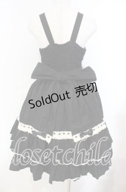 画像5: metamorphose / はしごレースジャンパースカート（無地）  クロ×オフ O-25-11-04-040-ME-OP-IG-OS