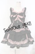 DearMyLoveEmily / フリルたっぷりはしごレースリボンジャンスカ M クロ×ピンク O-25-11-04-042-LO-OP-IG-OS