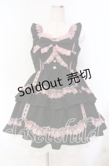 DearMyLoveEmily / フリルたっぷりはしごレースリボンジャンスカ M クロ×ピンク O-25-11-04-042-LO-OP-IG-OS