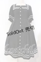 Physical Drop / 半袖スクエアタックセーラーワンピース  クロ O-25-11-04-043-LO-OP-IG-OS