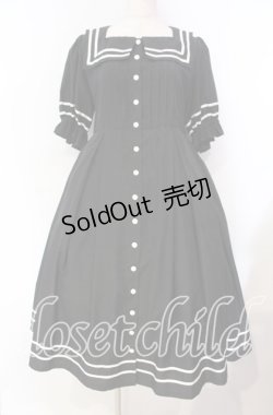 画像1: Physical Drop / 半袖スクエアタックセーラーワンピース  クロ O-25-11-04-043-LO-OP-IG-OS