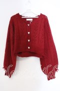 DearMyLove / キラキラハート編み柄ショートカーディガン M〜L アカ O-25-11-04-006-EL-TO-OW-OS