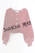 DearMyLove / キラキラハート編み柄ショートカーディガン M〜L アカ O-25-11-04-006-EL-TO-OW-OS