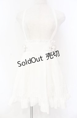 画像1: DearMyLove / 推し色サイドキラキラハートバックルサス付きスカート S シロ O-25-11-04-050-EL-SK-OW-OS