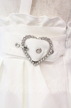 画像2: DearMyLove / 推し色サイドキラキラハートバックルサス付きスカート S シロ O-25-11-04-050-EL-SK-OW-OS