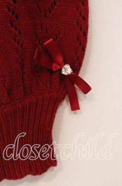 画像2: DearMyLove / キラキラハート編み柄ショートカーディガン M〜L アカ O-25-11-04-006-EL-TO-OW-OS