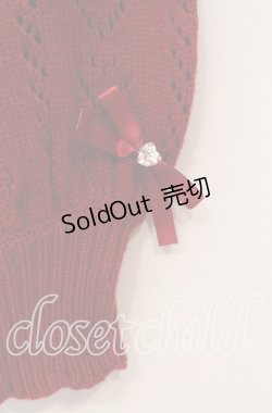 画像2: DearMyLove / キラキラハート編み柄ショートカーディガン M〜L アカ O-25-11-04-006-EL-TO-OW-OS