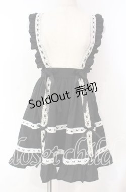 画像1: DearMyLove / はしごレースサス付きフリルリボンスカート S クロ O-25-11-04-051-EL-SK-OW-OS