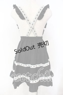 画像3: DearMyLove / はしごレースサス付きフリルリボンスカート S クロ O-25-11-04-051-EL-SK-OW-OS