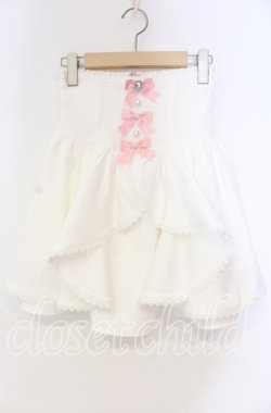 画像1: DearMyLove / フロントラッフルコルセットスカート S シロ O-25-11-04-054-EL-SK-OW-OS