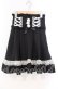 画像1: DearMyLove / レースアップポンポンリボンフレアスカート S クロ O-25-11-04-056-EL-SK-OW-OS (1)