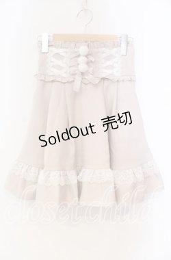 画像1: DearMyLove / レースアップポンポンリボンフレアスカート S ピンク O-25-11-04-057-EL-SK-OW-OS