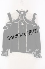 DearMyLove / レースフリルポンポンリボンブラウス M クロ O-25-11-04-007-EL-BL-OW-OS