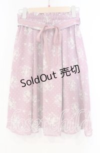 LODISPOTTO / ドット花柄スカート S ピンク O-25-11-04-059-LO-SK-OW-OS
