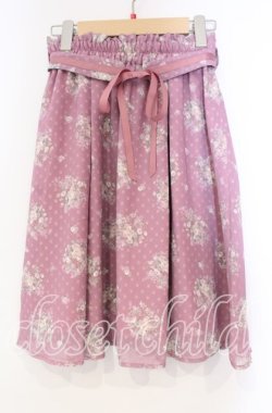 画像1: LODISPOTTO / ドット花柄スカート S ピンク O-25-11-04-059-LO-SK-OW-OS