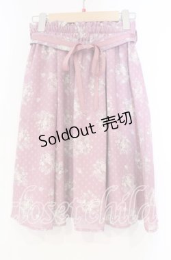 画像1: LODISPOTTO / ドット花柄スカート S ピンク O-25-11-04-059-LO-SK-OW-OS