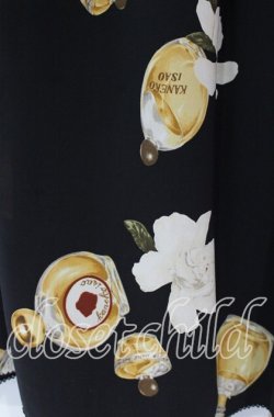 画像2: KANEKO ISAO / クチナシ&香水瓶柄スカート  クロ O-25-11-04-063-EL-SK-OW-OS