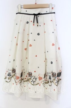 画像1: Secret Honey / トランプ柄スカート 8 アイボリー O-25-11-04-064-CA-SK-YM-OS