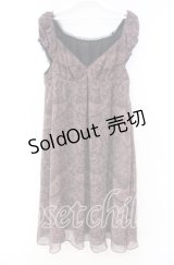 HYSTERIC GLAMOUR /ULLDANCINGLACE総柄ギャザーワンピース  ピンク×クロ O-25-11-04-073-PU-OP-IG-OS