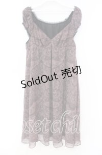 HYSTERIC GLAMOUR /ULLDANCINGLACE総柄ギャザーワンピース  ピンク×クロ O-25-11-04-073-PU-OP-IG-OS