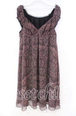 画像1: HYSTERIC GLAMOUR /ULLDANCINGLACE総柄ギャザーワンピース  ピンク×クロ O-25-11-04-073-PU-OP-IG-OS