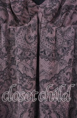 画像2: HYSTERIC GLAMOUR /ULLDANCINGLACE総柄ギャザーワンピース  ピンク×クロ O-25-11-04-073-PU-OP-IG-OS