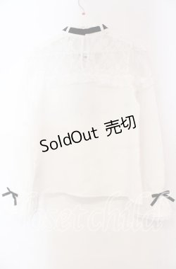 画像3: DearMyLove / ハートビジューリボンオフショル風レースブラウス M シロ O-25-11-04-008-EL-BL-OW-OS