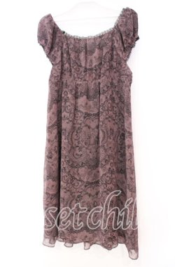 画像3: HYSTERIC GLAMOUR /ULLDANCINGLACE総柄ギャザーワンピース  ピンク×クロ O-25-11-04-073-PU-OP-IG-OS