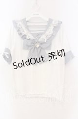 Dear My Love / ハートリボンたっぷりフリルセーラーブラウス M サックス O-25-11-04-009-EL-BL-OW-OS