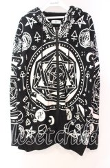 Drug Honey / 魔法陣総柄ジップパーカー  ブラック O-25-11-04-078-PU-TO-IG-ZT1211F