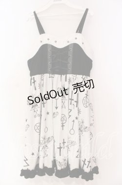 画像1: 【SALE】SEX POT ReVeNGe / LACE UP WITCH ワンピース  ホワイト×ブラック O-25-11-04-080-SP-OP-IG-ZT406