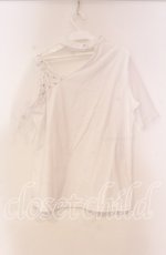 画像2: 【SALE】Drug Honey / メッシュ切り替えチョーカーカットソー  ホワイト O-25-11-04-081-PU-TO-IG-ZT396 (2)