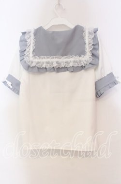 画像3: Dear My Love / ハートリボンたっぷりフリルセーラーブラウス M サックス O-25-11-04-009-EL-BL-OW-OS