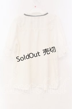 画像3: axes femme POETIQUE / 花ブローチ付プチスタンドブラウス M オフ O-25-11-04-086-AX-BL-IG-OS