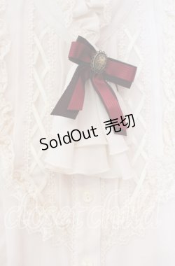 画像2: Innocent World / ストライプリボンブラウス  アイボリー×ワイン O-25-11-04-087-IW-BL-IG-OS