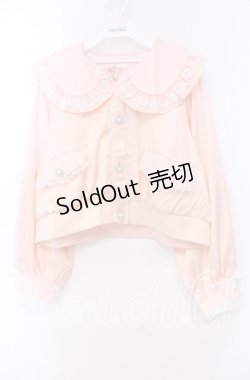 画像1: Dear My Love / ビジューレースフリルジャケット M〜L ピンク O-25-11-04-011-EL-JA-OW-OS