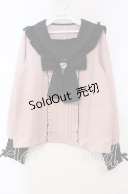 画像1: DearMyLove / セーラーレースフリルビジューブラウス M ピンク O-25-11-04-014-EL-BL-OW-OS