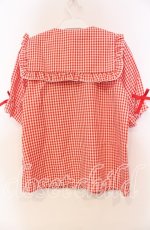画像3: 【SALE】Dear My Love / セーラーハートボタンフリルブラウス M アカ O-25-11-04-015-EL-BL-OW-ZT250 (3)