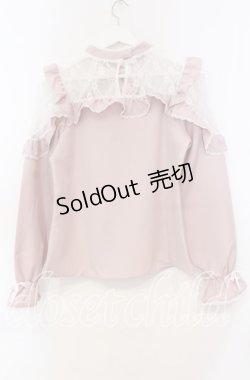 画像3: DearMyLove / レースフリルポンポンリボンブラウス M ピンク O-25-11-04-016-EL-BL-OW-OS