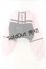 DearMyLove / 小悪魔ジャージデザインショートパーカー M〜L ピンク×クロ O-25-11-04-021-EL-JA-OW-OS