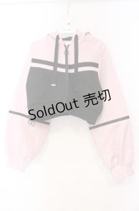 DearMyLove / 小悪魔ジャージデザインショートパーカー M〜L ピンク×クロ O-25-11-04-021-EL-JA-OW-OS