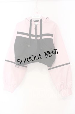 画像1: DearMyLove / 小悪魔ジャージデザインショートパーカー M〜L ピンク×クロ O-25-11-04-021-EL-JA-OW-OS